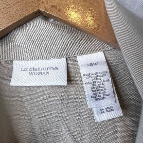 Liz Claiborne Woman Sleeveless Button Front Khaki Maxi Dress Plus Size 16W - Picture 11 of 11